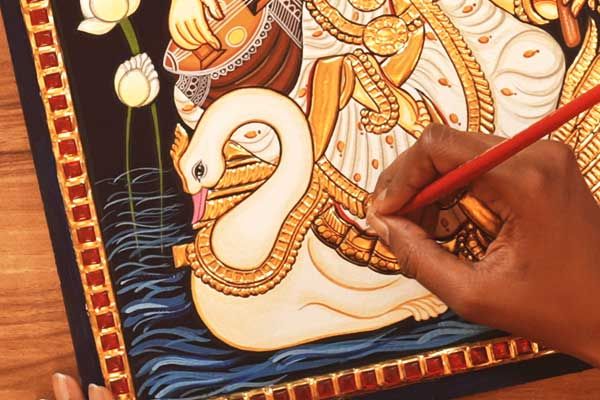 Painting details of the deity