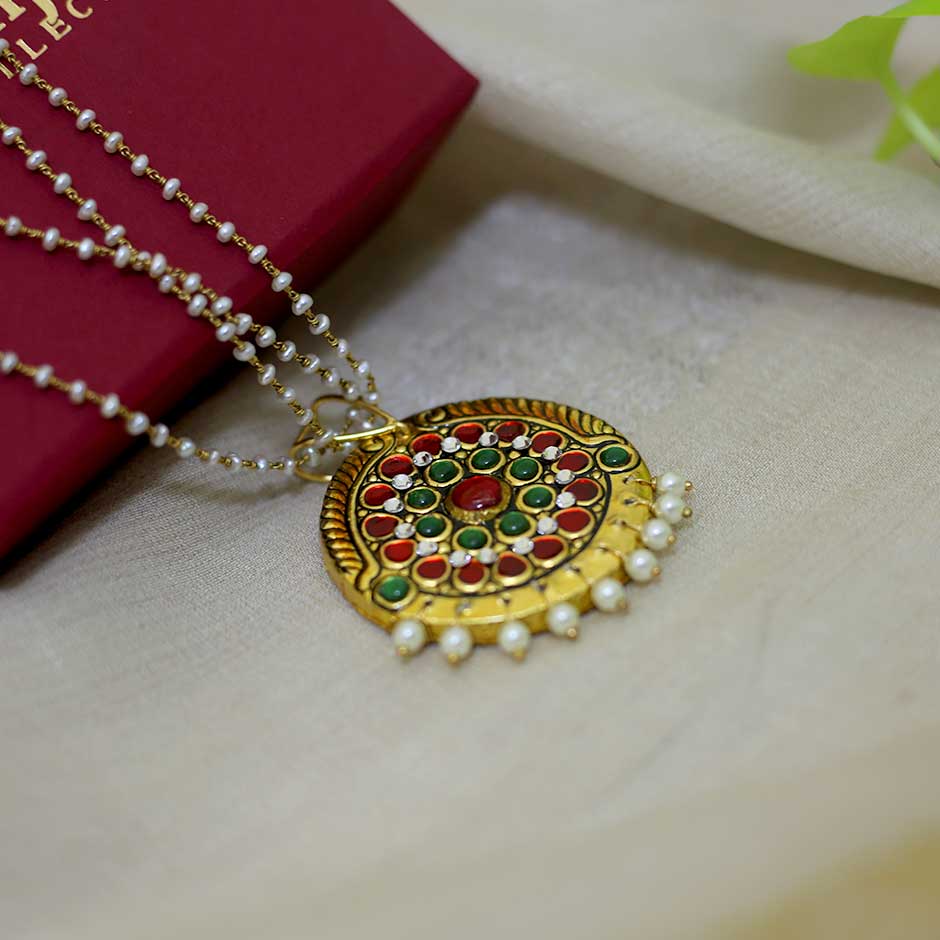 Kundan Jadau Tanjore Pendant